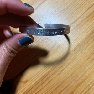 Silver bangle AOII alpha omicron pi bracelet